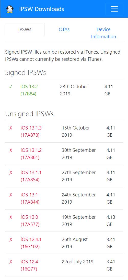 苹果关闭iOS 13.1.2、13.1.3系统验证，无法降级了