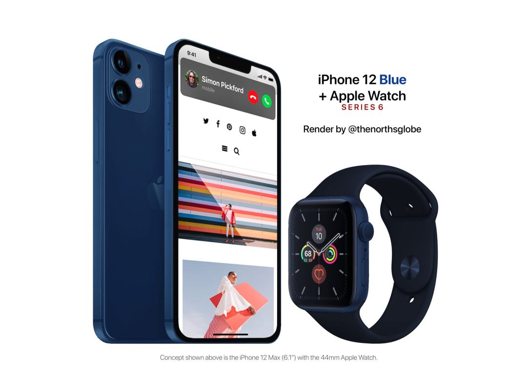 5.4 寸 iPhone 12 屏幕面板曝光﹨海军蓝配色概念图
