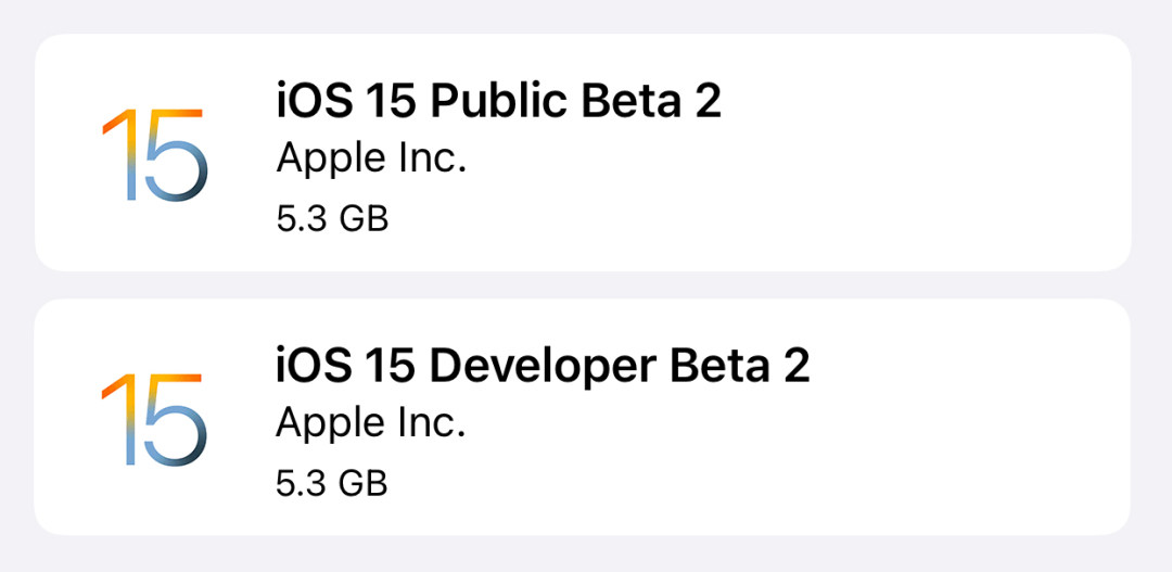 iOS 15 首个公测版发布＼再次推送 Beta 2